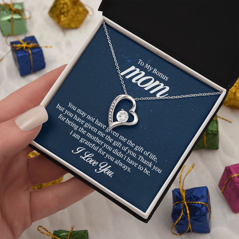 To my mom - you may not have given me the gift of life - Forever love necklace gifts for mom