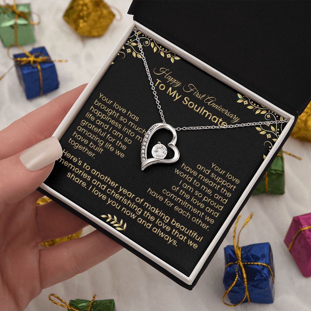 Your love has brought so much happiness into my life | Forever love necklace for first anniversary