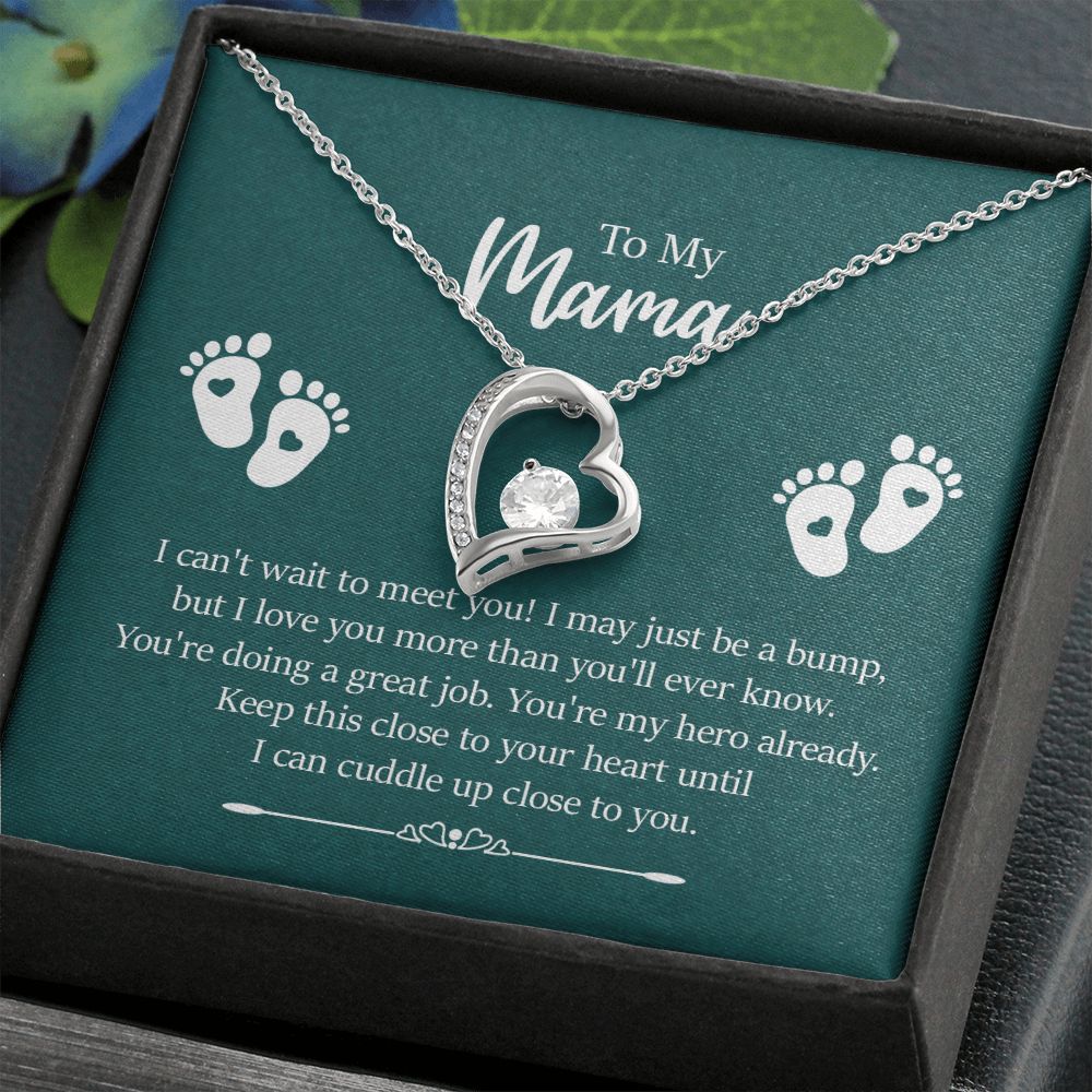 To my mama - I can't wait to meet you - Forever love necklace gifts for mama