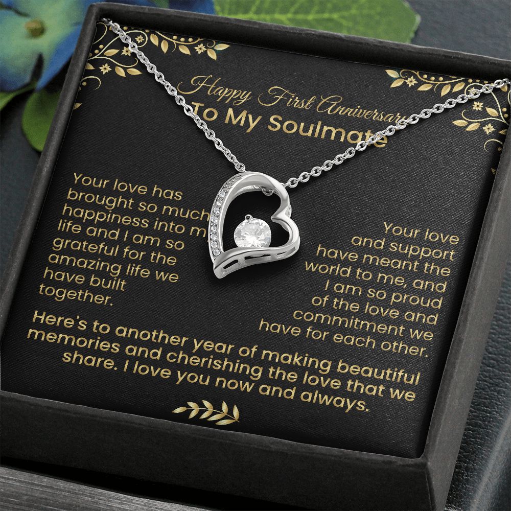 Your love has brought so much happiness into my life | Forever love necklace for first anniversary