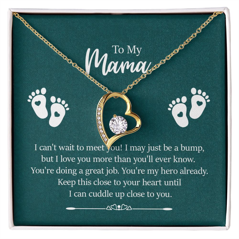 To my mama - I can't wait to meet you - Forever love necklace gifts for mama