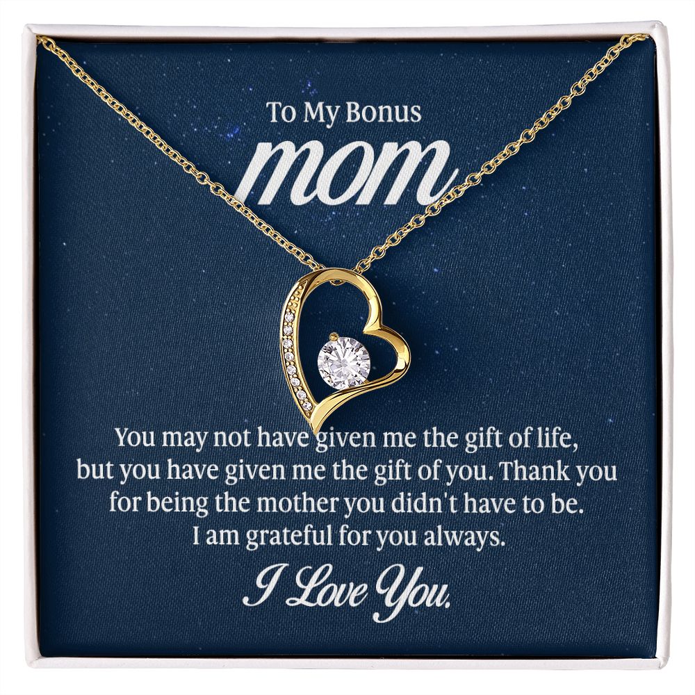 To my mom - you may not have given me the gift of life - Forever love necklace gifts for mom