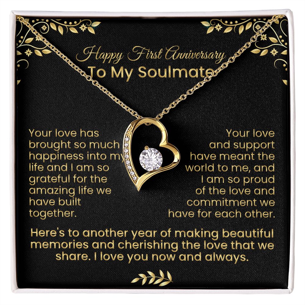 Your love has brought so much happiness into my life | Forever love necklace for first anniversary