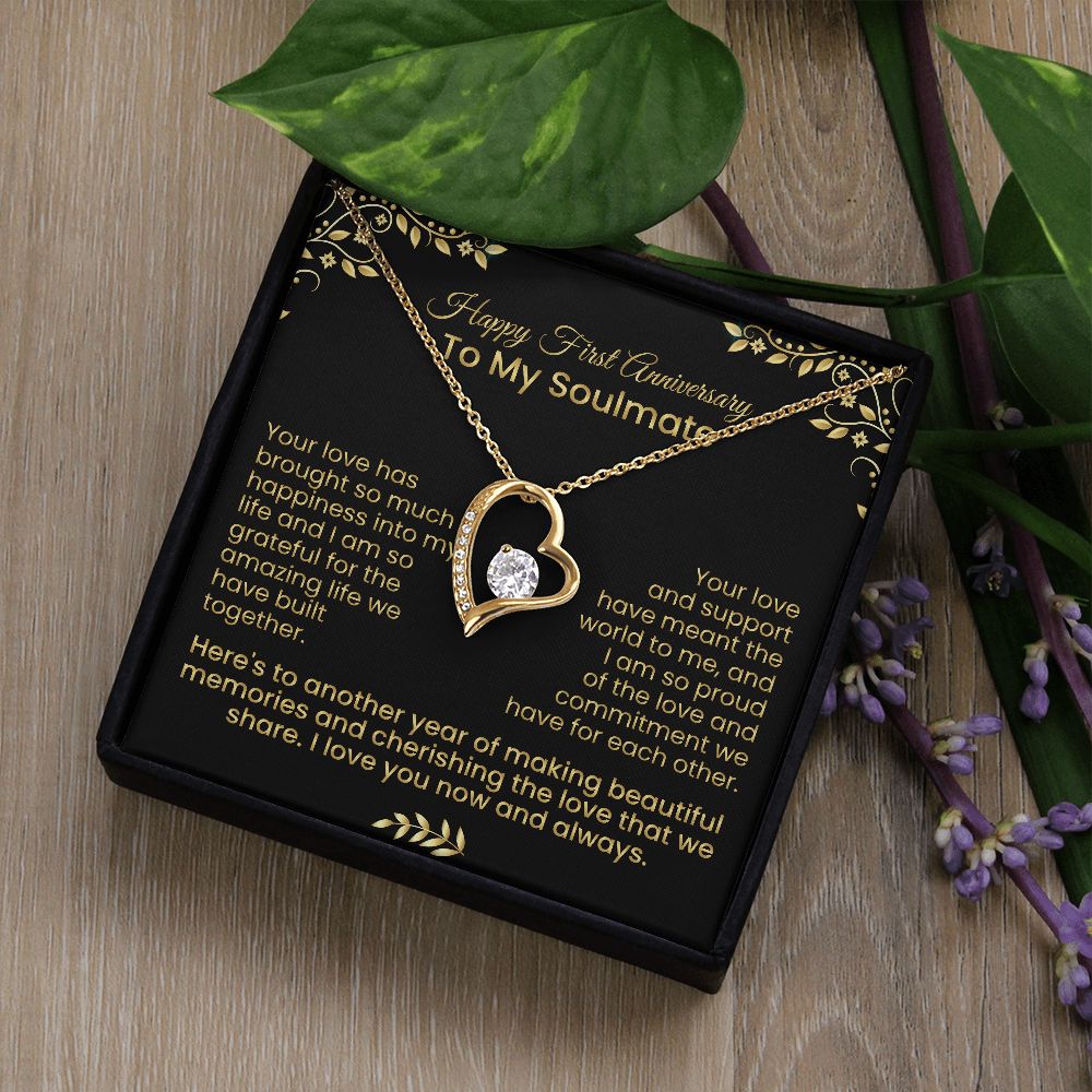 Your love has brought so much happiness into my life | Forever love necklace for first anniversary