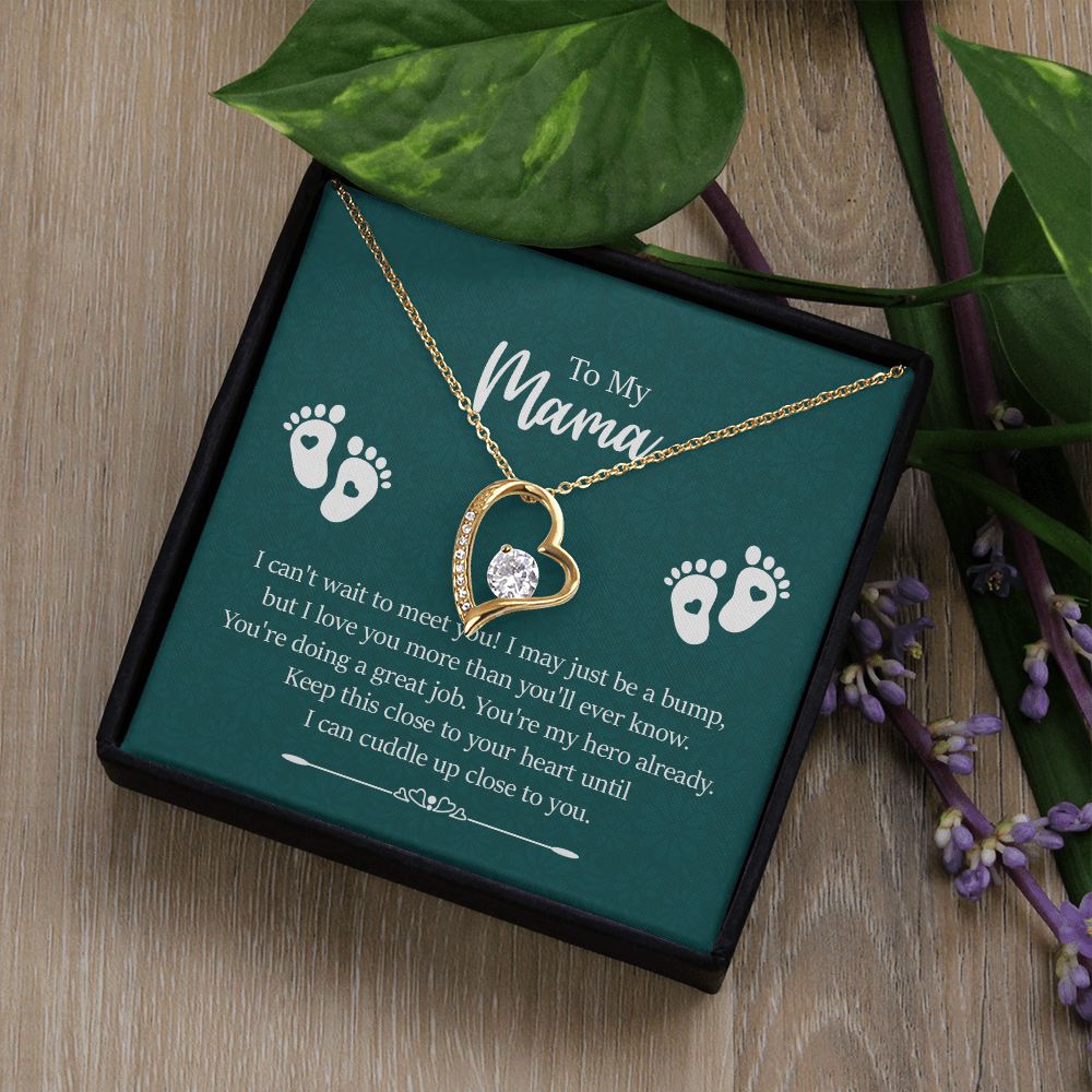 To my mama - I can't wait to meet you - Forever love necklace gifts for mama