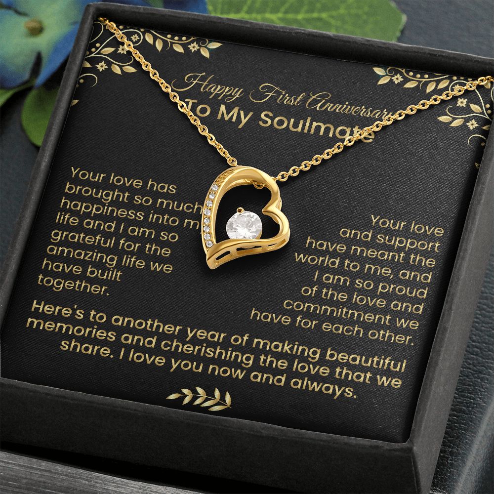 Your love has brought so much happiness into my life | Forever love necklace for first anniversary