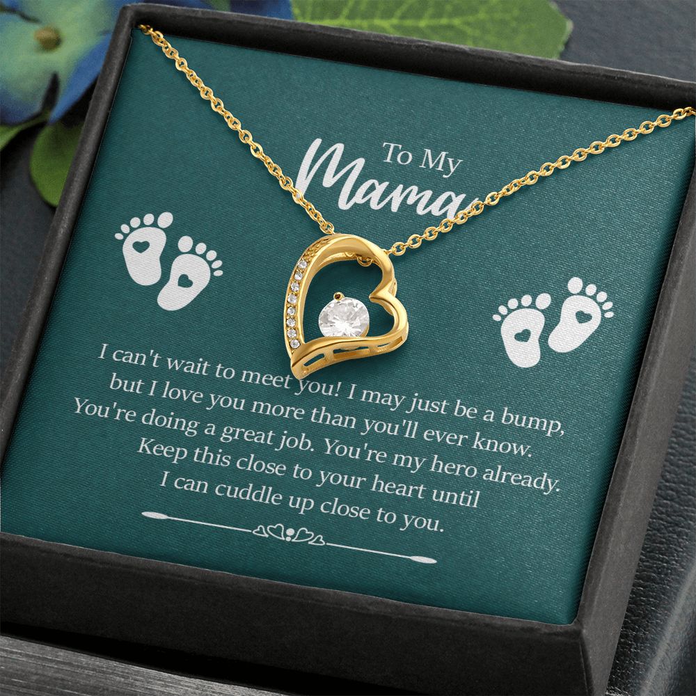 To my mama - I can't wait to meet you - Forever love necklace gifts for mama