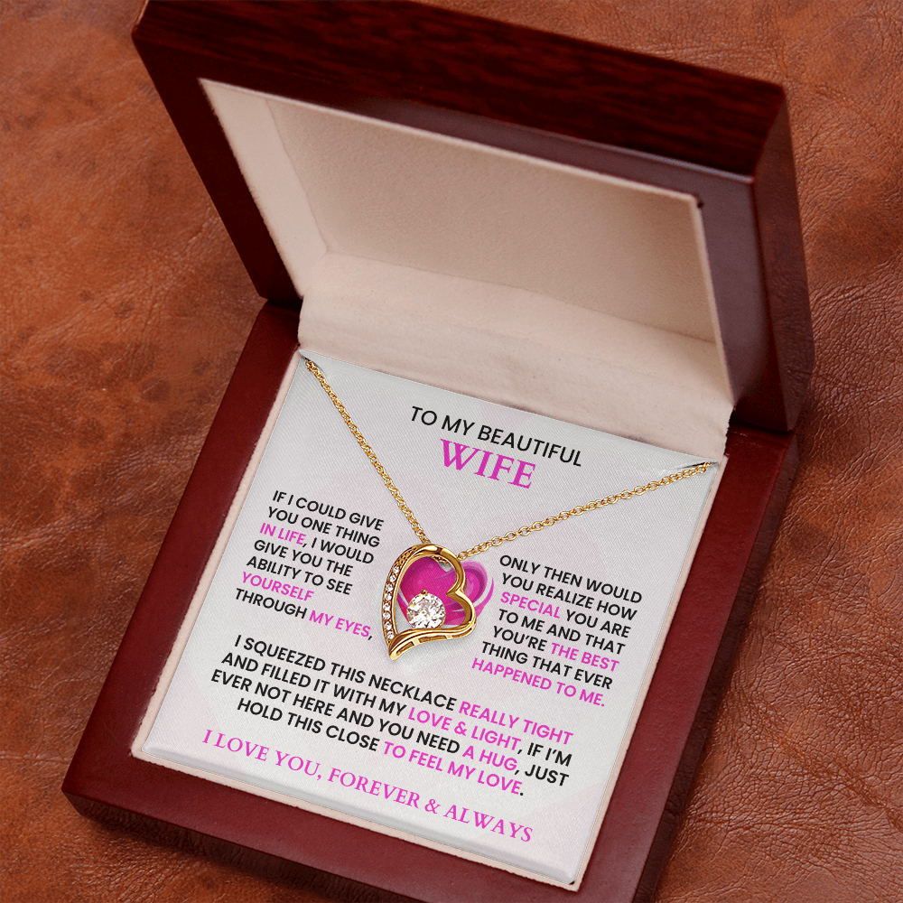 To My Beautiful Wife - Forever Love Necklace Necklace - Gift Set - F7