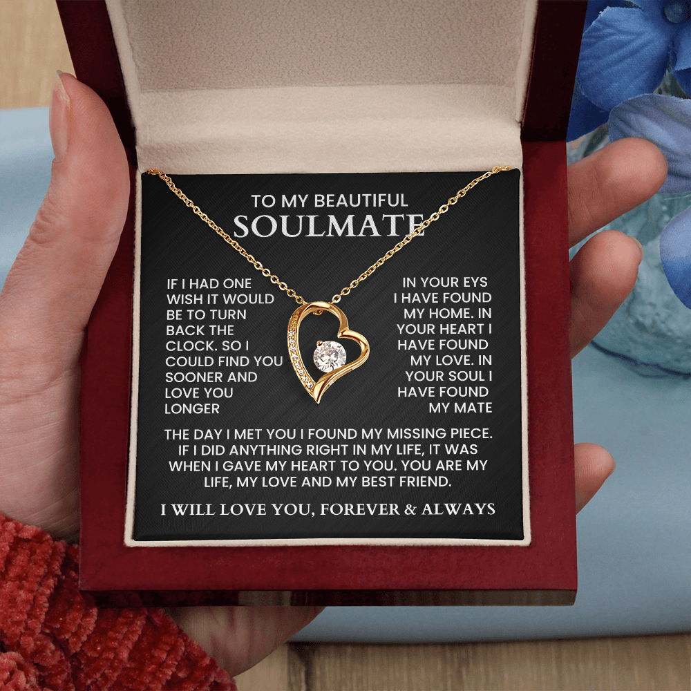 To My Beautiful Soulmate - Forever Love Necklace Necklace - Gift Set - F12