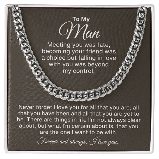 A Journey from Fate to Forever | Cuban chain necklace for him (Perfect Valentine's Day Gift)