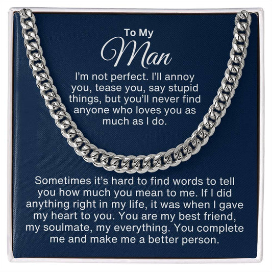 To My Man, You Complete Me (Best Valentines Gift for Him)