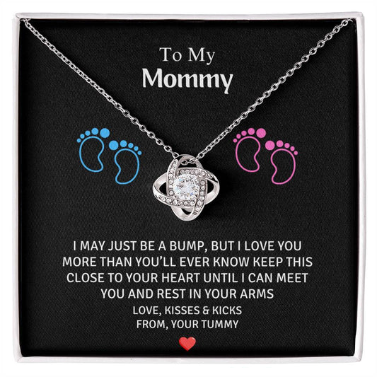 Unborn Love: A Message from Your Bump with Love Knot Necklace