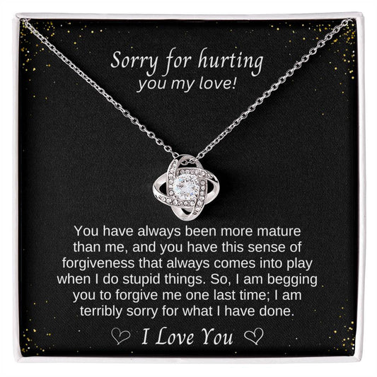 A Symbol of Forgiveness and Reconnection, 'Love Knot' Necklace with Apology Message