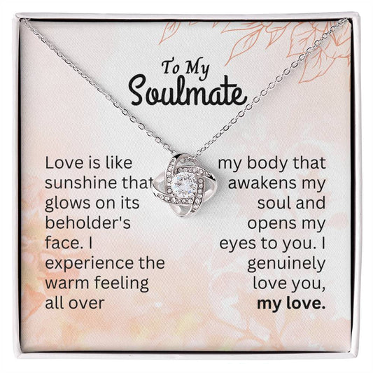 Sunshine of Love | A Heartfelt Message for Soulmate with Interlocking Heart Necklace