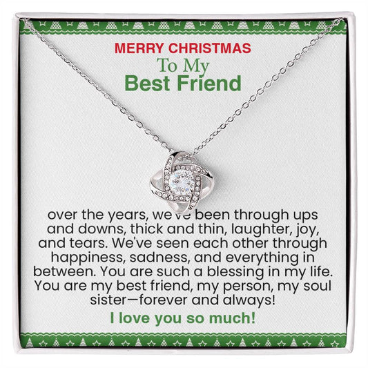 Sentimental Message of Lifelong Friendship and Love - Thoughtful Gift Set with Meaningful Card (Love Knot Necklace for Best Friend)