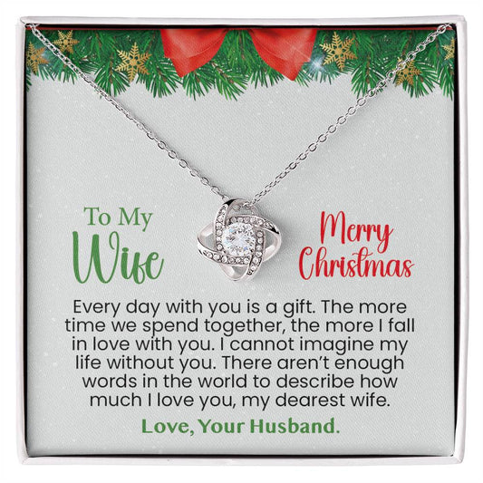 Love Knot' Necklace with Heartwarming Message - A Daily Reminder of Endless Love for Your Dearest Wife