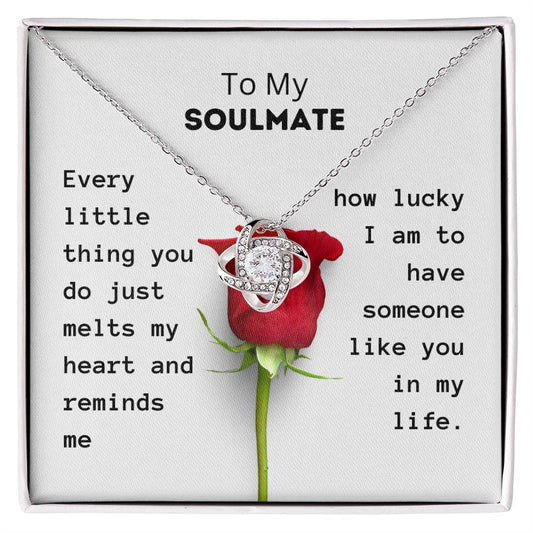 Gifts for Soulmate | Every little thing you do just melts my heart | Love Knot Necklace