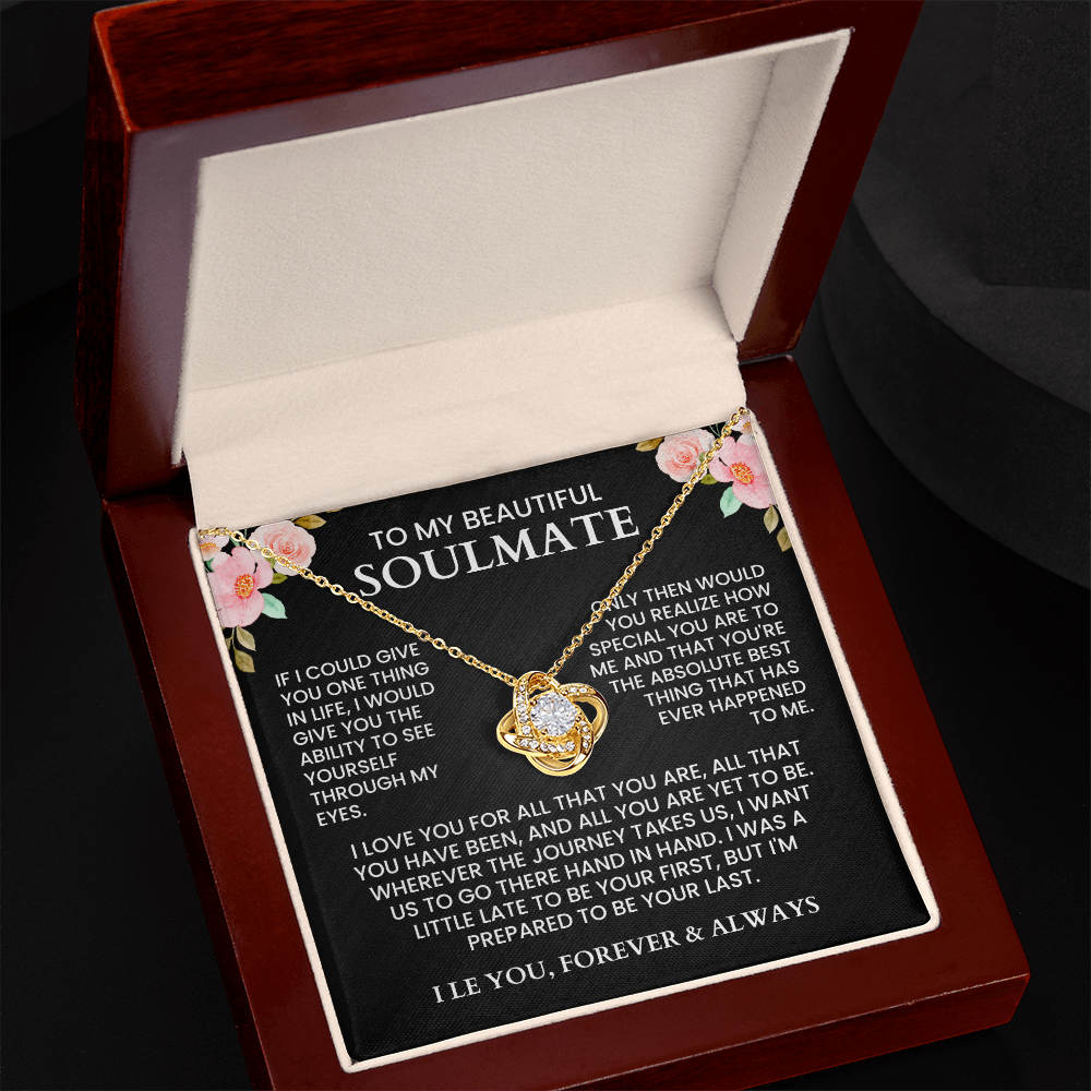 To My Soulmate - Love Knot Necklace - Gift Set - F5