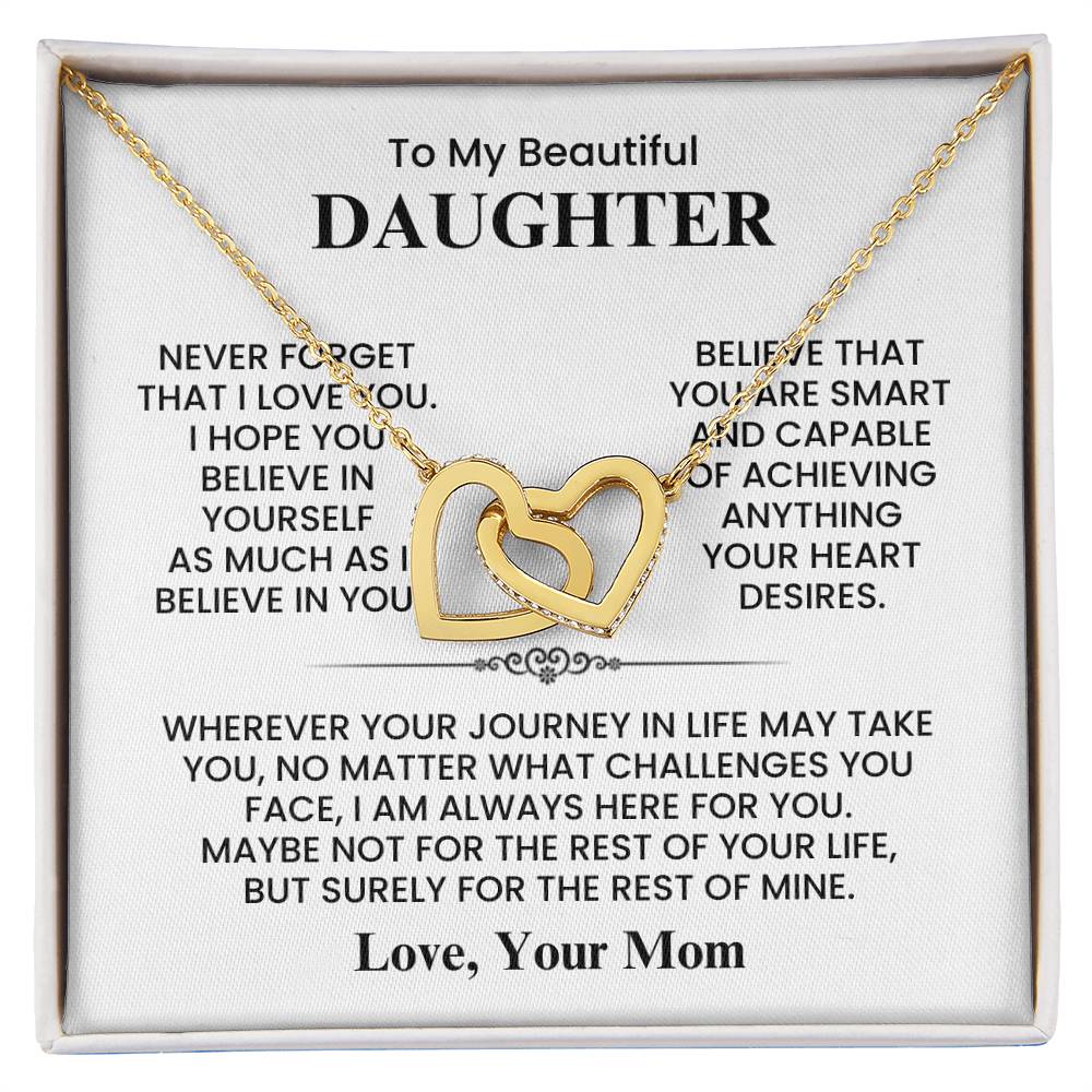 To My Daughter - Love Mom - Necklace Gift Set