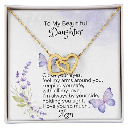 Message card for daughter | Gifts for Daughter | Close your eyes, feel my arms around you...