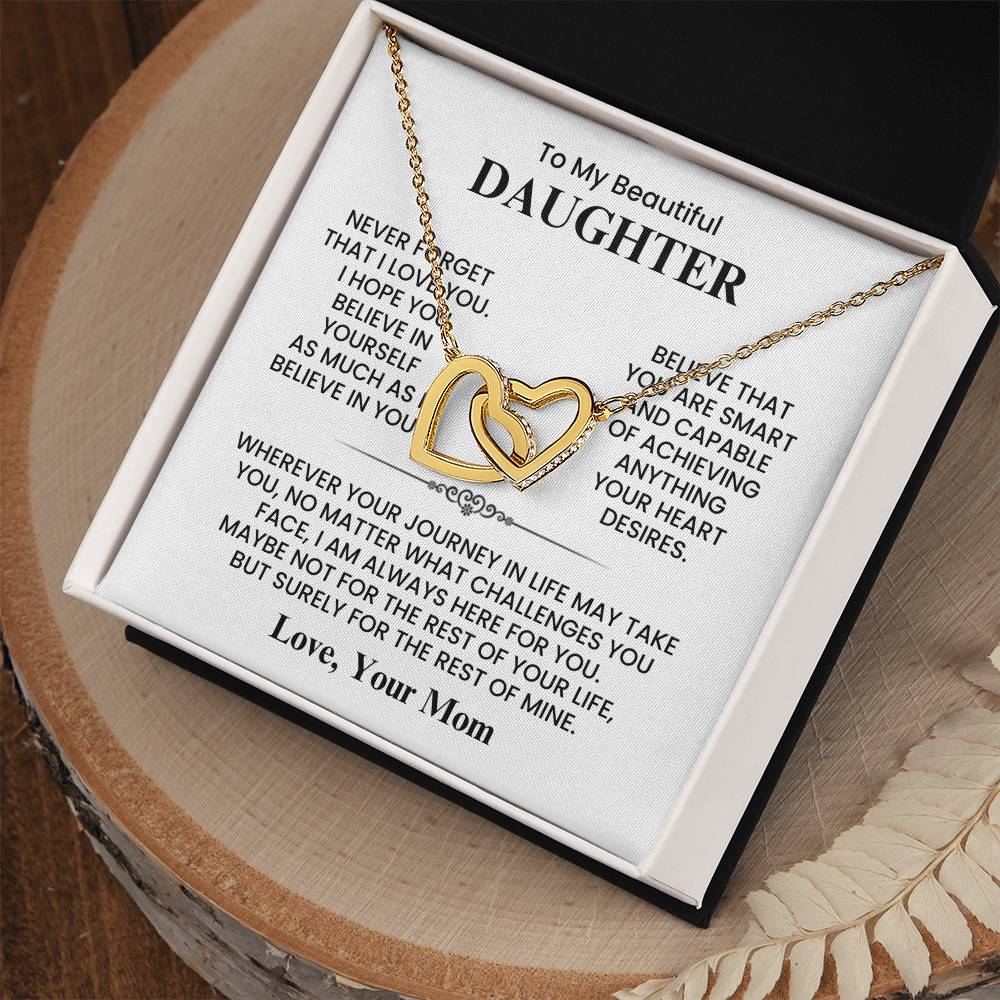 To My Daughter - Love Mom - Necklace Gift Set