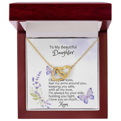 Message card for daughter | Gifts for Daughter | Close your eyes, feel my arms around you...
