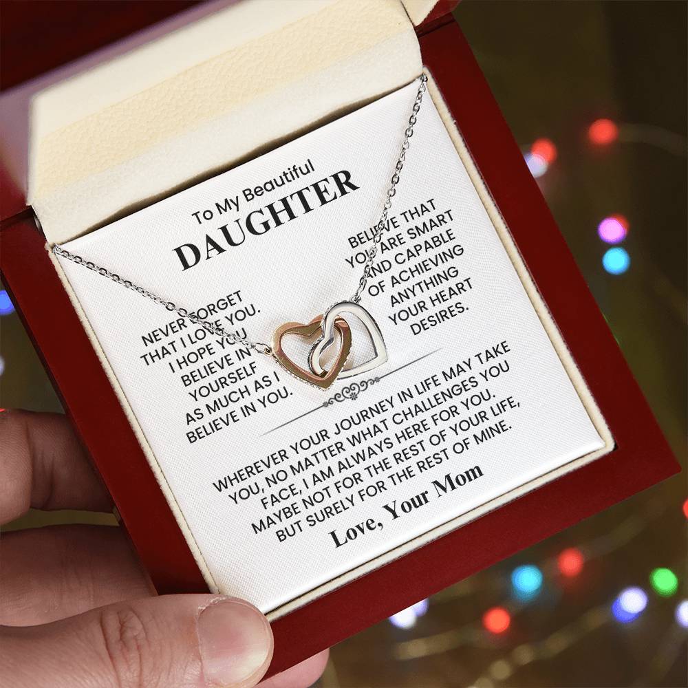 To My Daughter - Love Mom - Necklace Gift Set