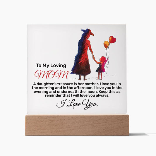 To my loving mom | Gifts for Mother’s Day Square Acrylic Plaque!