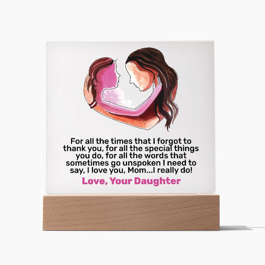 Mother's Day Gifts from Daughter | Square Acrylic Plaque!