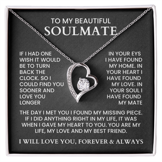 To My Beautiful Soulmate - Forever Love Necklace Necklace - Gift Set - F12