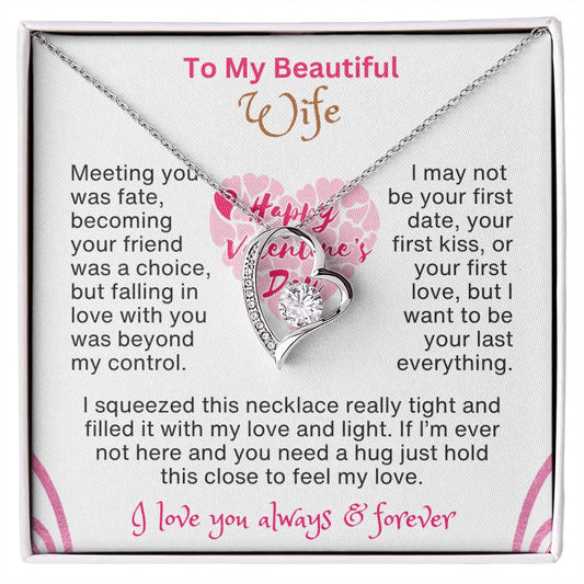 Perfect Valentines Gift for Wife | A Message to My Beautiful Wife with Forever Love Necklace