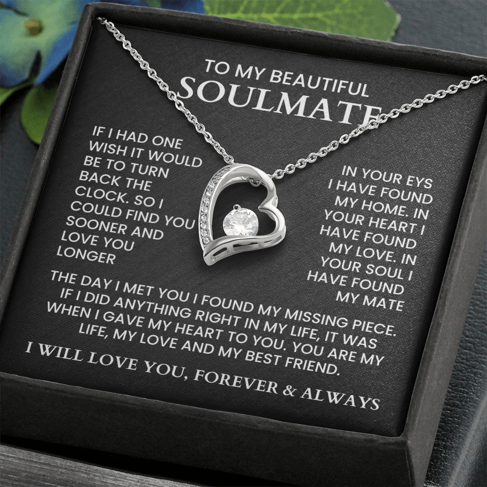 To My Beautiful Soulmate - Forever Love Necklace Necklace - Gift Set - F12