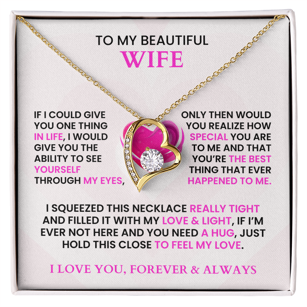 To My Beautiful Wife - Forever Love Necklace Necklace - Gift Set - F7