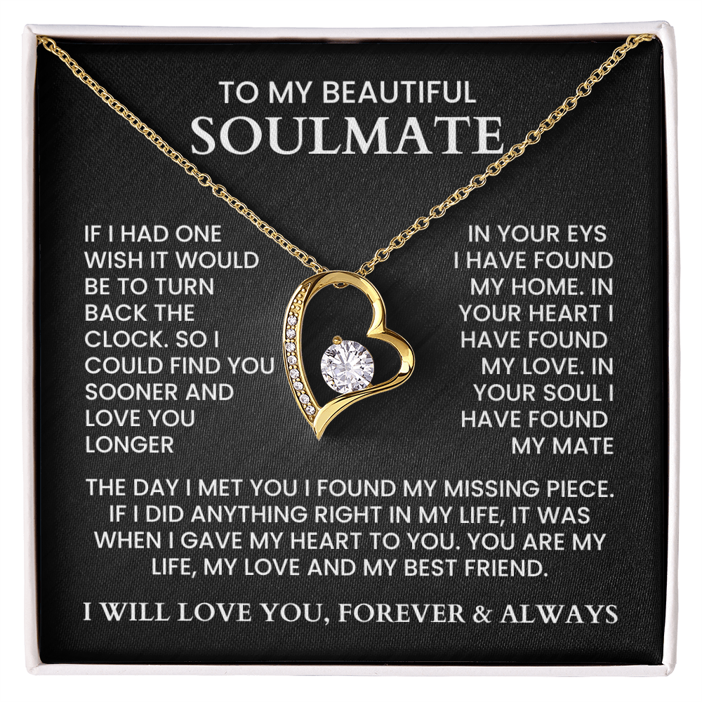 To My Beautiful Soulmate - Forever Love Necklace Necklace - Gift Set - F12