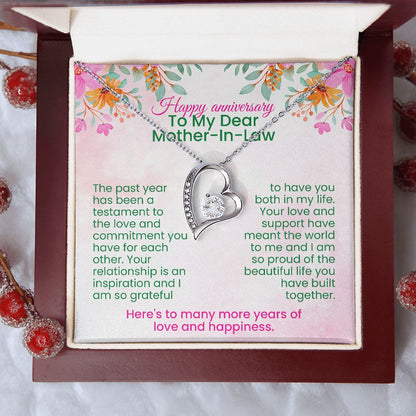 The past year has been a  testament to  the love and commitment you have for each other | Forever love necklace gift for anniversary