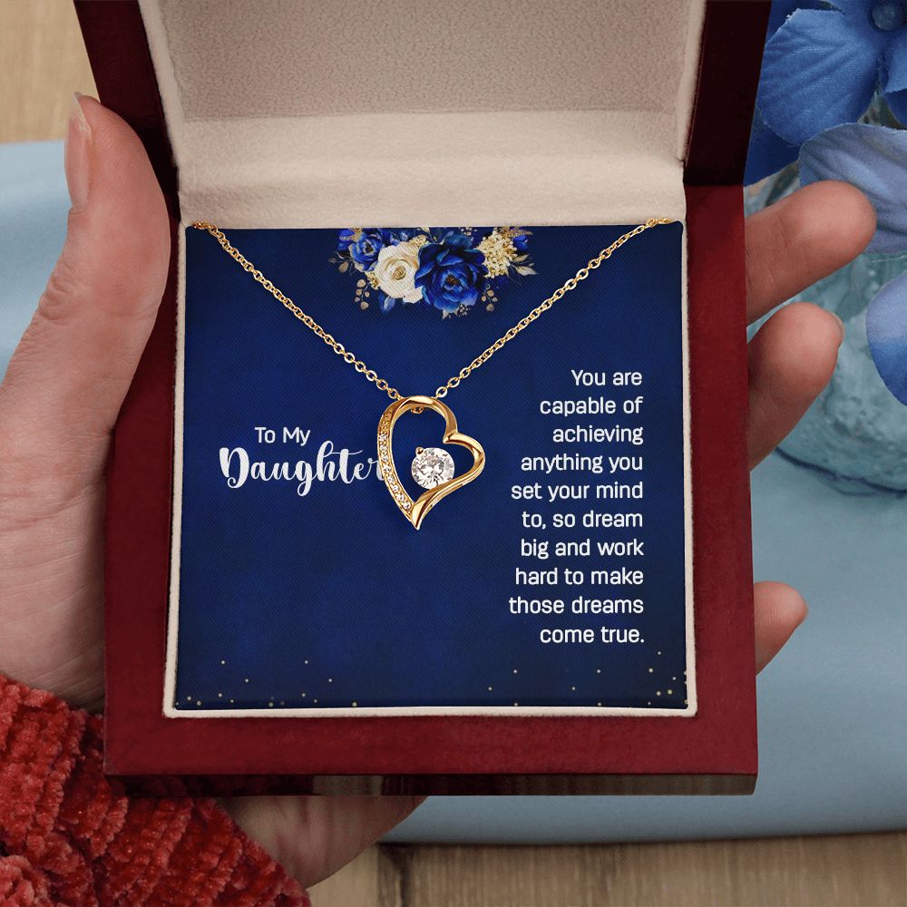 Necklace Gift for Daughter with custom name | Personalized Message Card