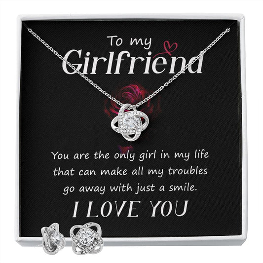 Love Knot Necklace and Message Card for Girlfriend