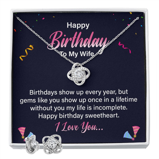 Happy Birthday to my Wife -  Best Love Knot Necklace for Your Beloved One