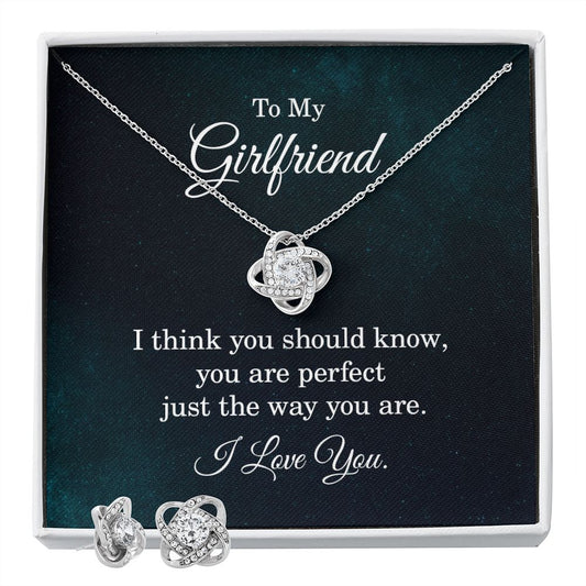 To my girlfriend | You are Perfect |  Best Love Knot Jewelry Set  and Message Card for Your Beloved One