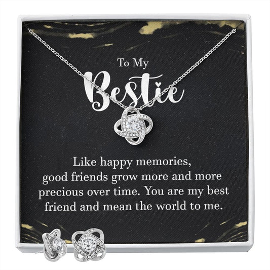 To my Bestie - Good friends grow  like happy memories | Best Love Knot Necklace for Your Beloved One