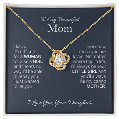 Gift for Mom From Daughter | Love Knot Necklace | Mother's Day Jewelry Gift