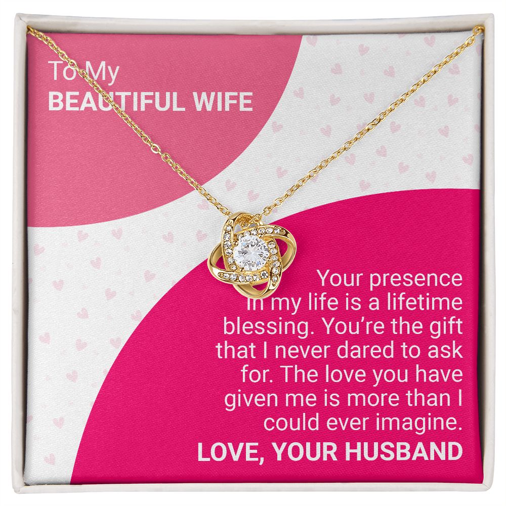 To my Beautiful Wife | Your presence in my life is a lifetime Blessing  | Valentine's day gift for her