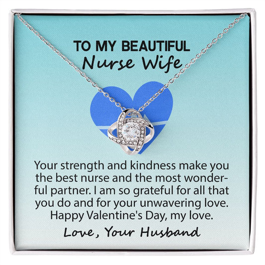 To My Beautiful Nurse Wife | Love Knot Necklace