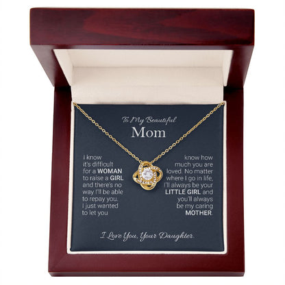 Gift for Mom From Daughter | Love Knot Necklace | Mother's Day Jewelry Gift