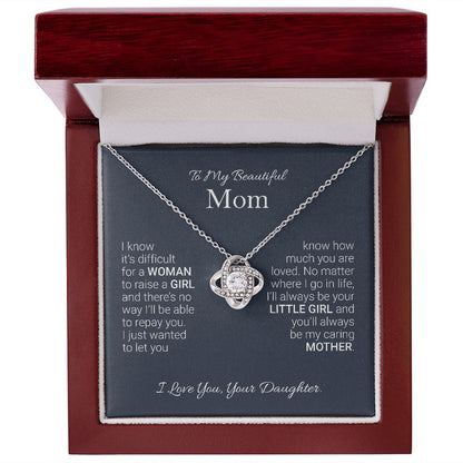 Gift for Mom From Daughter | Love Knot Necklace | Mother's Day Jewelry Gift