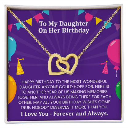 Happy birthday to the most wonderful daughter | Interlock heart necklace gift for daughter