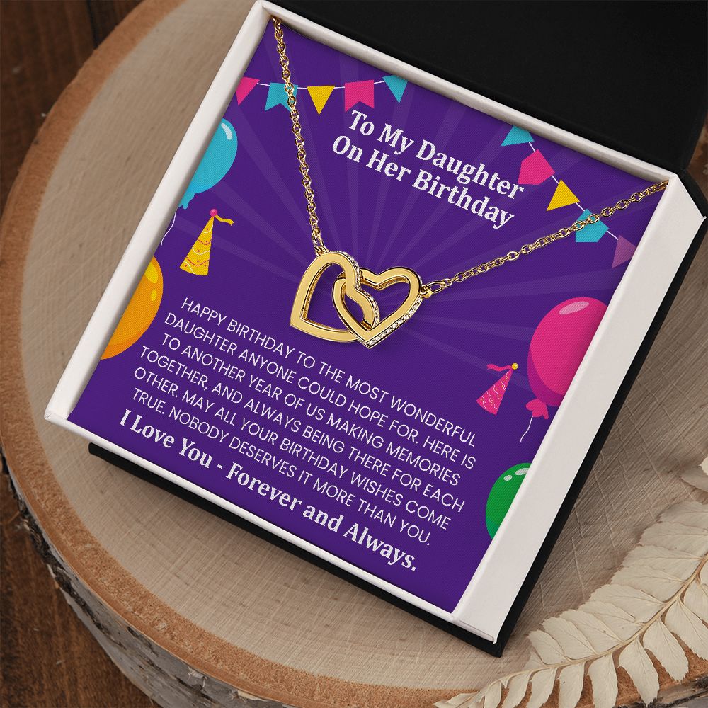 Happy birthday to the most wonderful daughter | Interlock heart necklace gift for daughter
