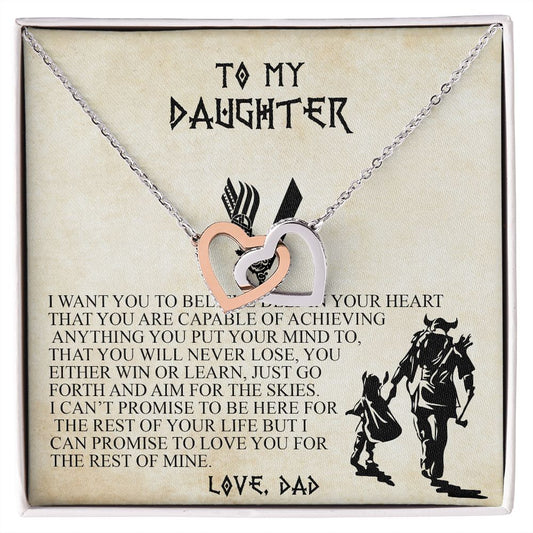 To my daughter I want you to believe deep in your heart |  Interlocking heart necklace gifts for daughter