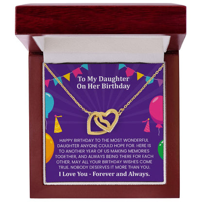 Happy birthday to the most wonderful daughter | Interlock heart necklace gift for daughter