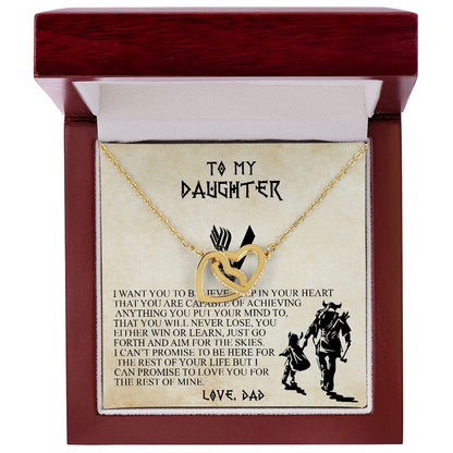 To my daughter I want you to believe deep in your heart |  Interlocking heart necklace gifts for daughter